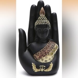 NWOT Buddha Black Hand Decor Altar Zen Housewarming Gift (Black)